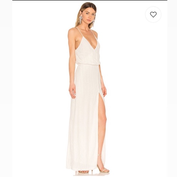 LPA beaded cross back Gown in ivory - Picture 2 of 9